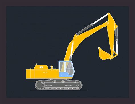 2d cad block for excavators